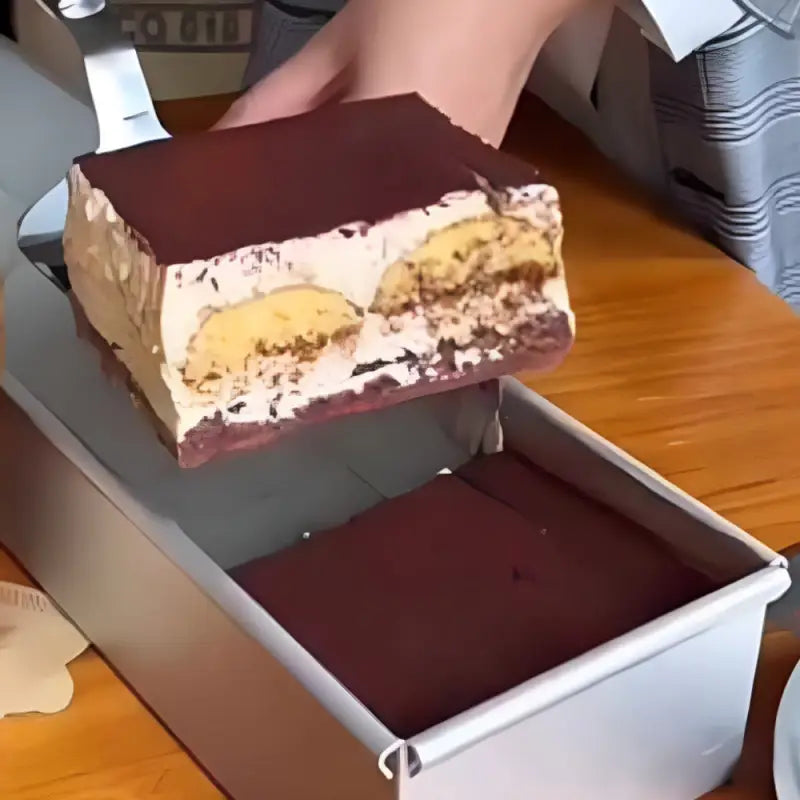 Removable Frame Cake Pan: Aluminum Rectangular Mold with Lid & Stainless Spatula - Take Fire