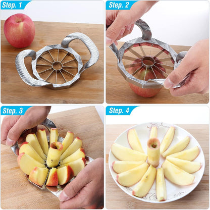 Heavy Duty Apple Slicer: 12-Blade Stainless Steel Corer & Divider with Pitter
