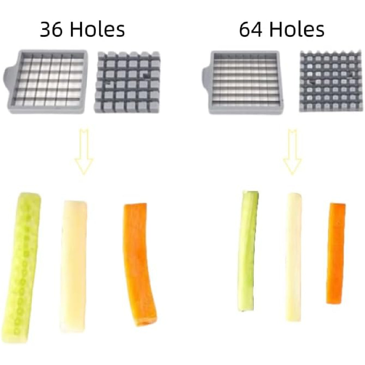 Commercial Stainless Steel Fry Cutter: 2 Blade Sizes with Suction Base for Vegetables