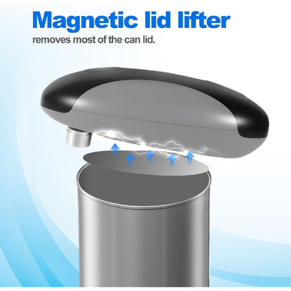 Rechargeable Electric Can Opener: Hands-Free with Magnet & Smooth Edge for Seniors (Black/Grey)