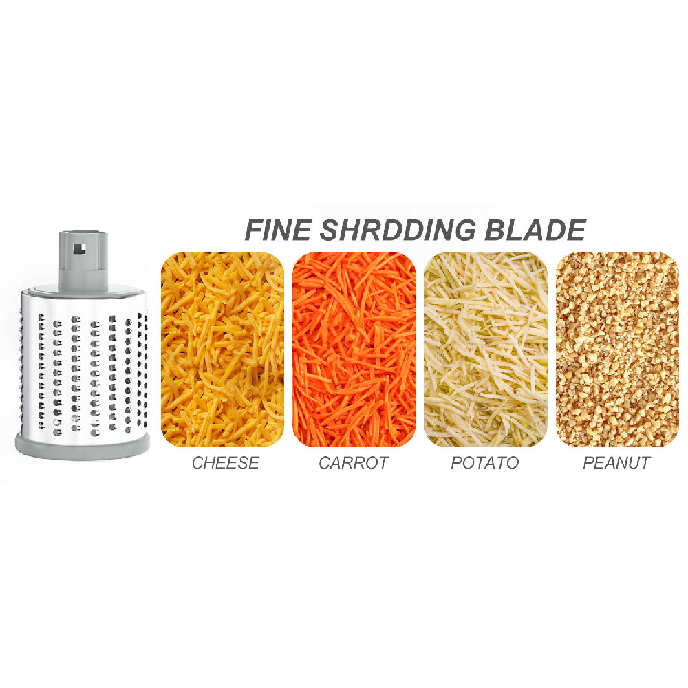 Rotary Cheese Grater with Suction Base: 3 Blades for Cheese, Nuts & Vegetables, Includes Brush (Black)