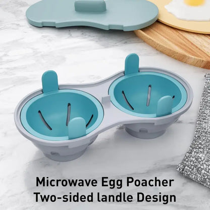 Efficient Microwave Egg Poacher with Double Cup Design for Quick Breakfasts