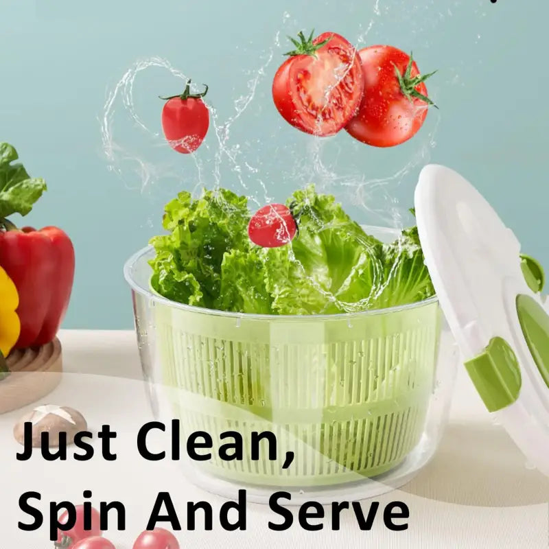 Efficient Salad Spinner with Innovative Built-In Drainage for Better Food Prep
