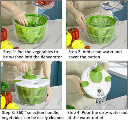 Efficient Salad Spinner with Innovative Built-In Drainage for Better Food Prep
