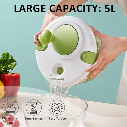 Efficient Salad Spinner with Innovative Built-In Drainage for Better Food Prep