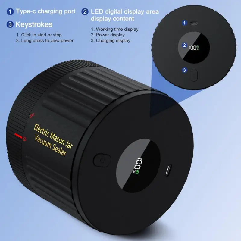 Automatic Jar Sealer Kit: One-Touch Vacuum Sealing for Wide/Regular Mouth Mason Jars - Take Fire