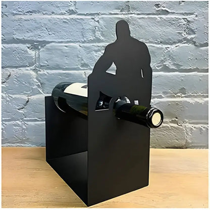 Freestanding Wine Rack: Compact Tabletop Stand for Decorative Bottle Display (Black) - Take Fire