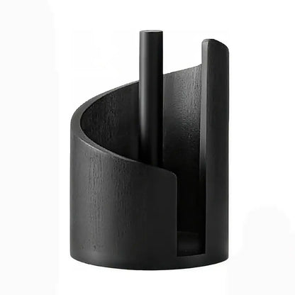 Mango Wood Paper Towel Holder: Iron Stand with One-Hand Tearing for Jumbo Rolls (Gray) - Take Fire