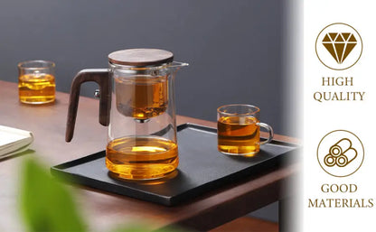 Magic Glass Teapot 600ml: Push-Control Lid with Strainer for Home & Office Use - Take Fire
