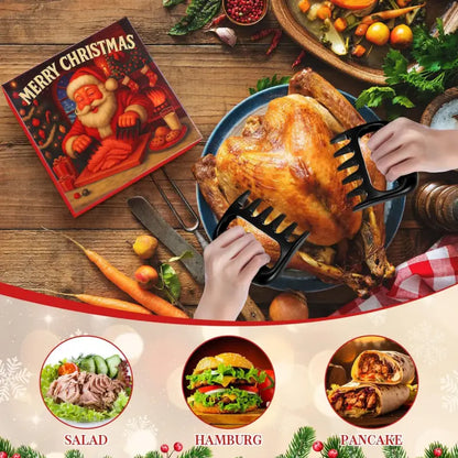 Festive Meat Shredder Set with Santa Gift Boxes for Holiday Gifting