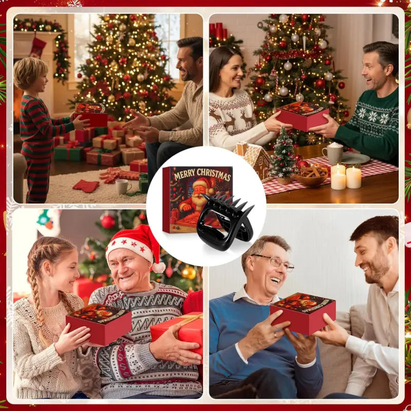 Festive Meat Shredder Set with Santa Gift Boxes for Holiday Gifting