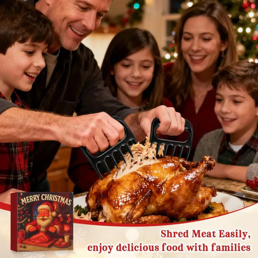 Festive Meat Shredder Set with Santa Gift Boxes for Holiday Gifting