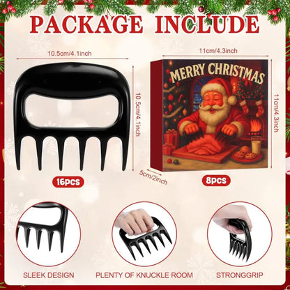 Festive Meat Shredder Set with Santa Gift Boxes for Holiday Gifting