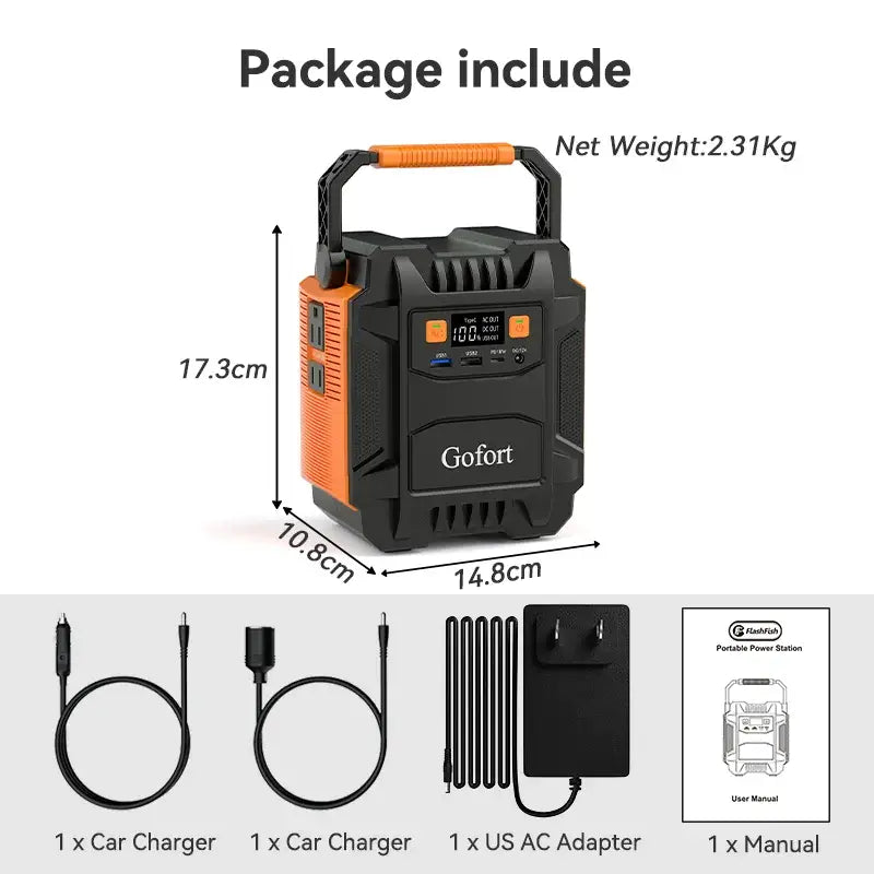 Flashfish 200W Solar Generator - 110V US Gofort - 电池