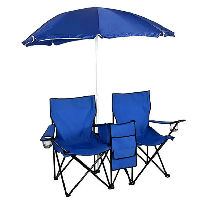Foldable Double Chair with Umbrella Table and Cooler - 折叠椅