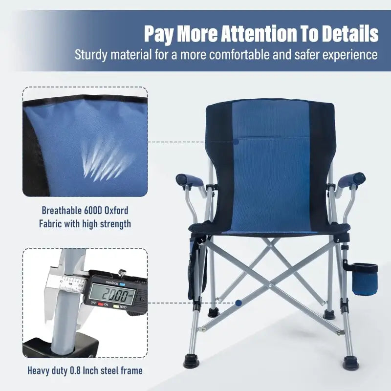 Heavy Duty Folding Camping Chair - Blue - 折叠椅