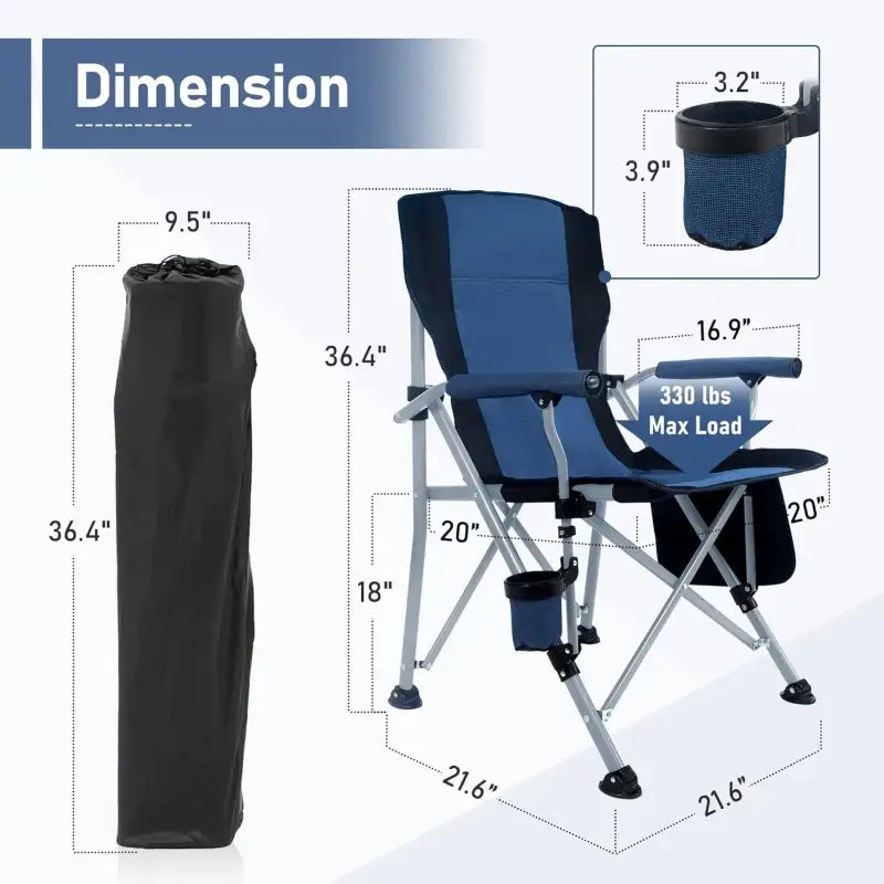 Heavy Duty Folding Camping Chair - Blue - 折叠椅