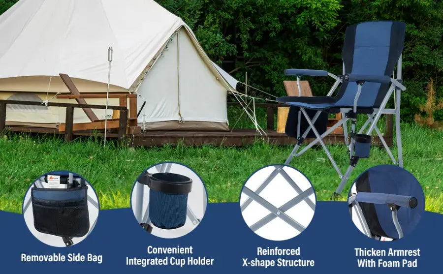 Heavy Duty Folding Camping Chair - Blue - 折叠椅