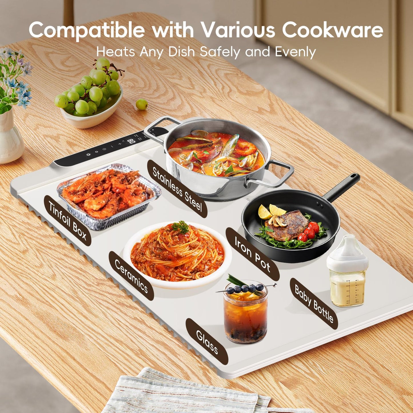 Intelligent Food Warming Mat with Precise Temperature Control and Advanced Heating Technology
