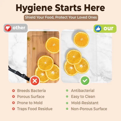 Acrylic Cutting Board with Scrap Bin: Non-Slip Design & Counter Lip (17"x13.2") - Take Fire