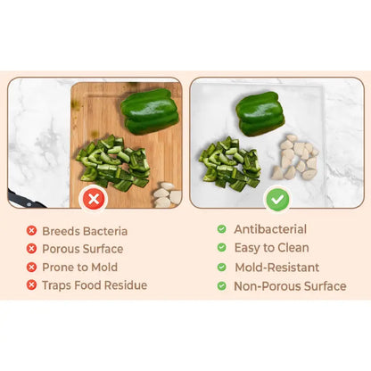 Acrylic Cutting Board with Scrap Bin: Non-Slip Design & Counter Lip (17"x13.2") - Take Fire