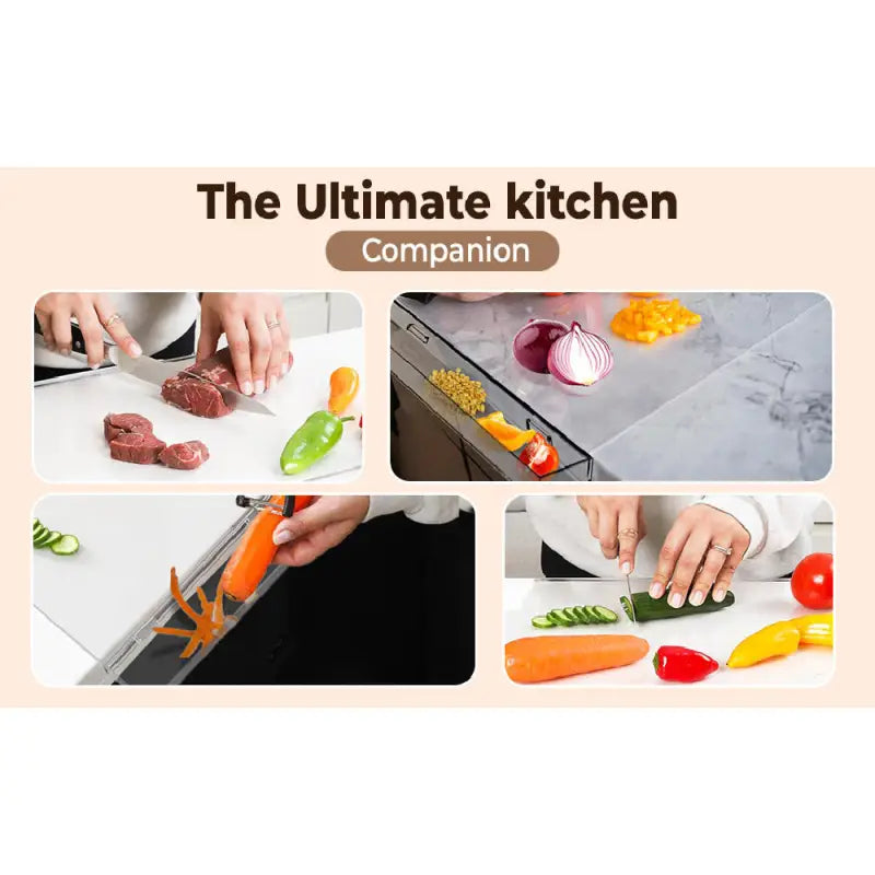 Acrylic Cutting Board with Scrap Bin: Non-Slip Design & Counter Lip (17"x13.2") - Take Fire