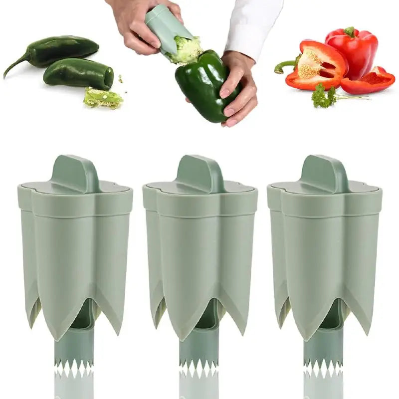 Innovative Pepper Corer with Specially Angled Design for Quick Seed Removal