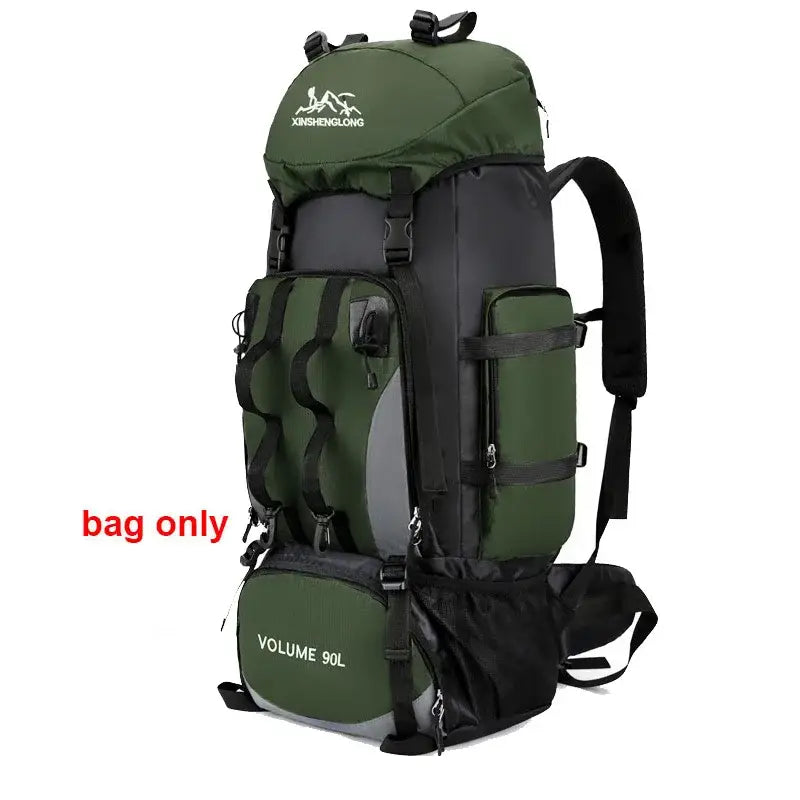 Large Capacity Waterproof Hiking Backpack - Army - 背包