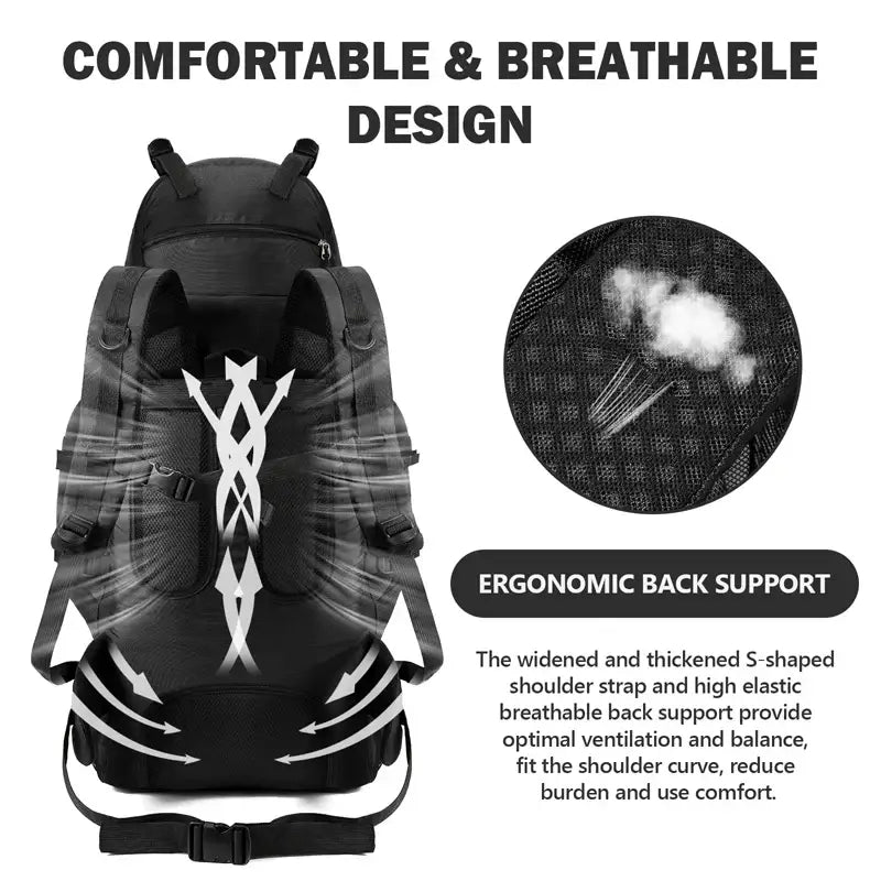 Large Capacity Waterproof Hiking Backpack - 背包