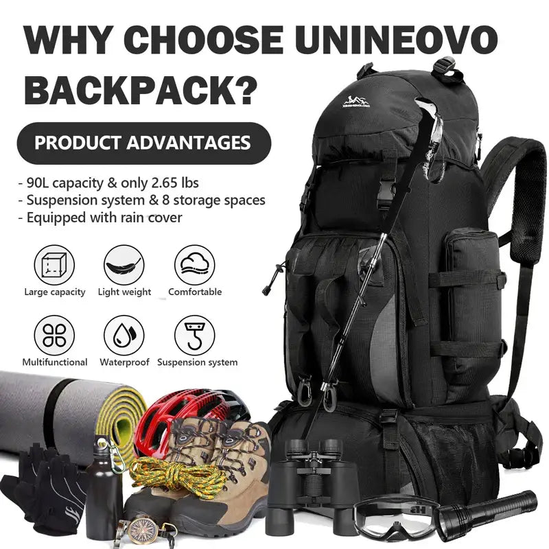 Large Capacity Waterproof Hiking Backpack - 背包