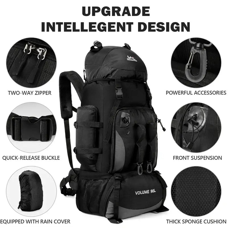 Large Capacity Waterproof Hiking Backpack - 背包