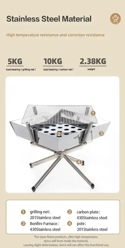 MOBI GARDEN Portable Bonfire Campfire Pit - Campfire Pit