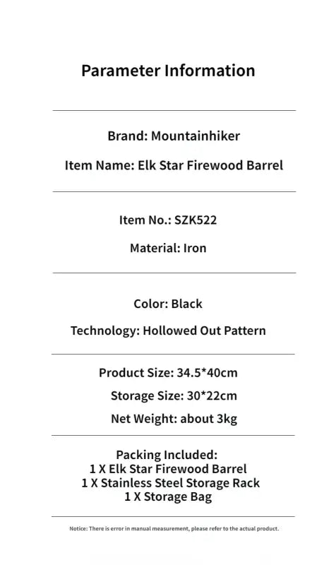 MOUNTAINHIKER Elk Star Fire Pit