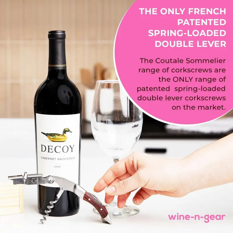 Spring-Loaded Corkscrew: French Patented Double Lever for Effortless Wine Opening - Take Fire