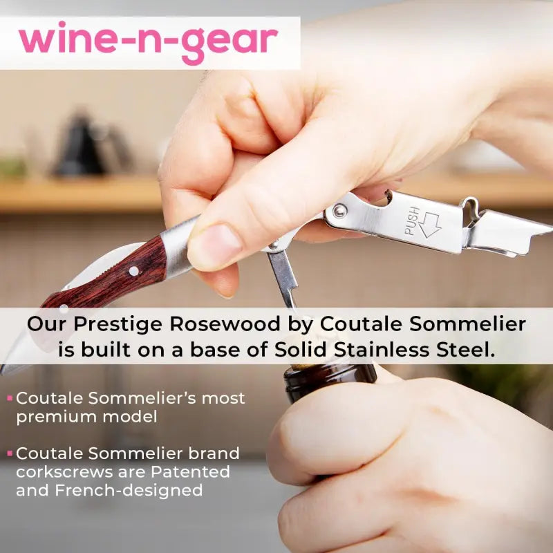 Spring-Loaded Corkscrew: French Patented Double Lever for Effortless Wine Opening - Take Fire