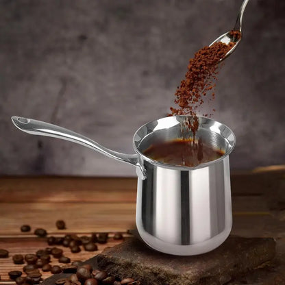 Turkish Coffee Pot: SUS304 Stainless Steel Briki for Greek & Arabic Coffee (20oz) - Take Fire