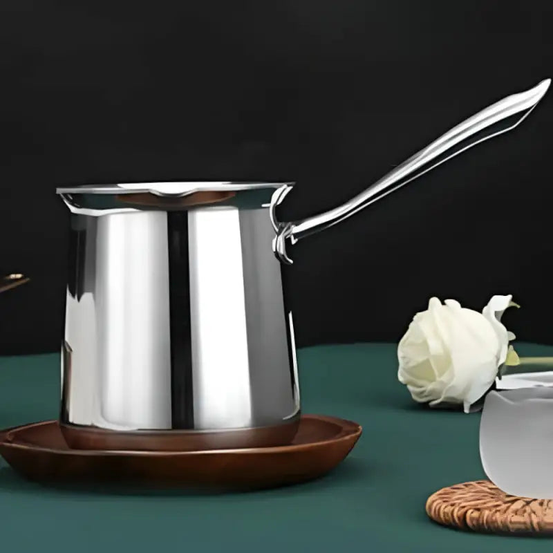 Turkish Coffee Pot: SUS304 Stainless Steel Briki for Greek & Arabic Coffee (20oz) - Take Fire