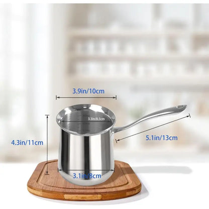 Turkish Coffee Pot: SUS304 Stainless Steel Briki for Greek & Arabic Coffee (20oz) - Take Fire