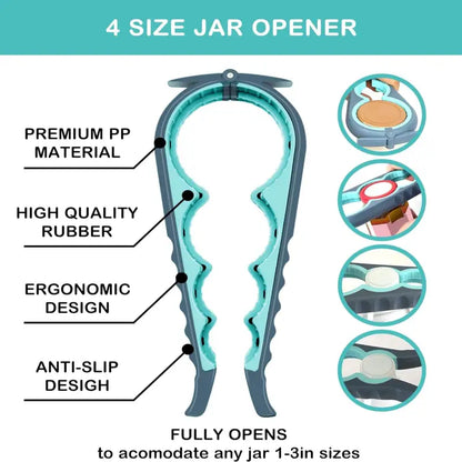 Senior-Friendly Jar Opener: 5-in-1 Non-Slip Tool for Arthritic Hands & Stubborn Lids - Take Fire
