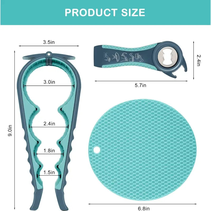 Senior-Friendly Jar Opener: 5-in-1 Non-Slip Tool for Arthritic Hands & Stubborn Lids - Take Fire