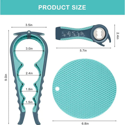 Senior-Friendly Jar Opener: 5-in-1 Non-Slip Tool for Arthritic Hands & Stubborn Lids - Take Fire