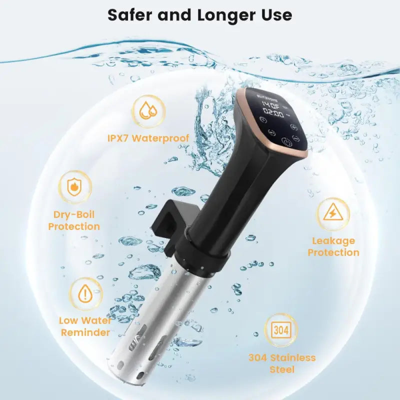 Smart Sous Vide Circulator: WiFi Control & Ultra Quiet Stainless Steel Design with Recipes - Take Fire