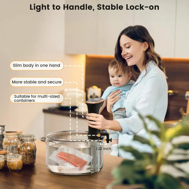Smart Sous Vide Circulator: WiFi Control & Ultra Quiet Stainless Steel Design with Recipes - Take Fire